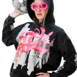 Hoodie Peonía acid wash x Scanda